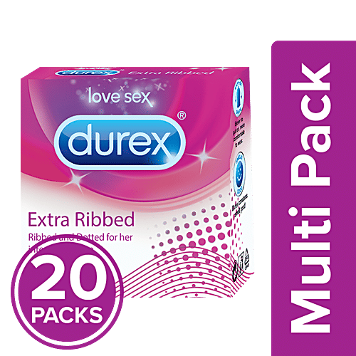 Durex Condoms - Extra Ribbed, 5x10's pack Multipack 