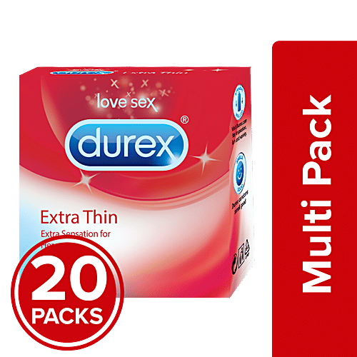 Durex Condoms - Extra Thin, 20x3's pack Multipack 
