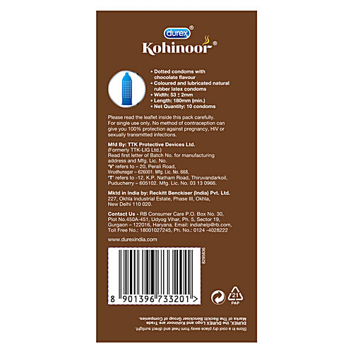 Durex Condoms - Silky Chocolate, Kohinoor, 3x10's pack Multipack 