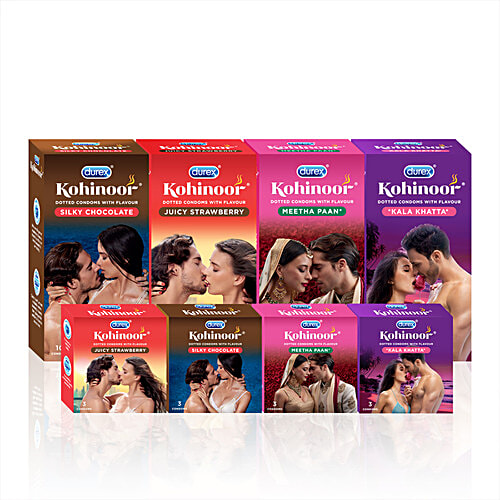 Durex Condoms - Silky Chocolate, Kohinoor, 3x10's pack Multipack 