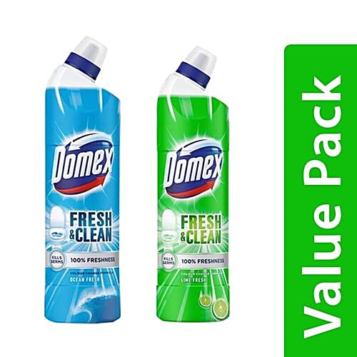Buy Domex Toilet Cleaner - Ocean Fresh 750 ml + Lime Fresh 750 ml ...