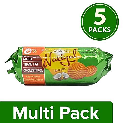 Patanjali Biscuit - Nariyal, 5x92 g Multipack 