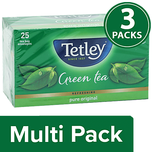 Tetley Green Tea - Pure Original, 3x25 Teabags Multipack 