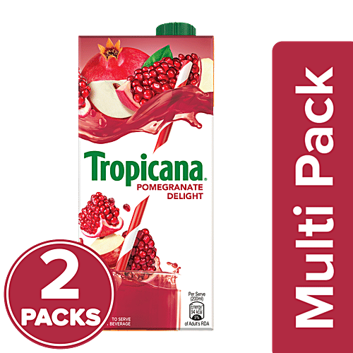 Tropicana Fruit Juice - Delight, Pomegranate, 2x1 L Multipack 
