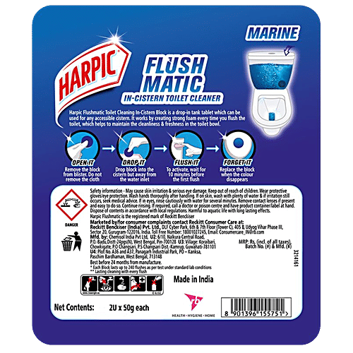 Buy Harpic Flushmatic InCistern Toilet Cleaner Block Marine Online