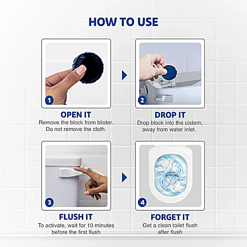 Harpic Flushmatic In-Cistern Toilet Cleaner Block - Marine, 50 g (Pack of 3)