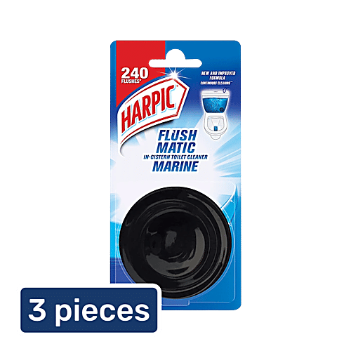 Harpic Flushmatic In-Cistern Toilet Cleaner Block - Marine, 50 g (Pack of 3)