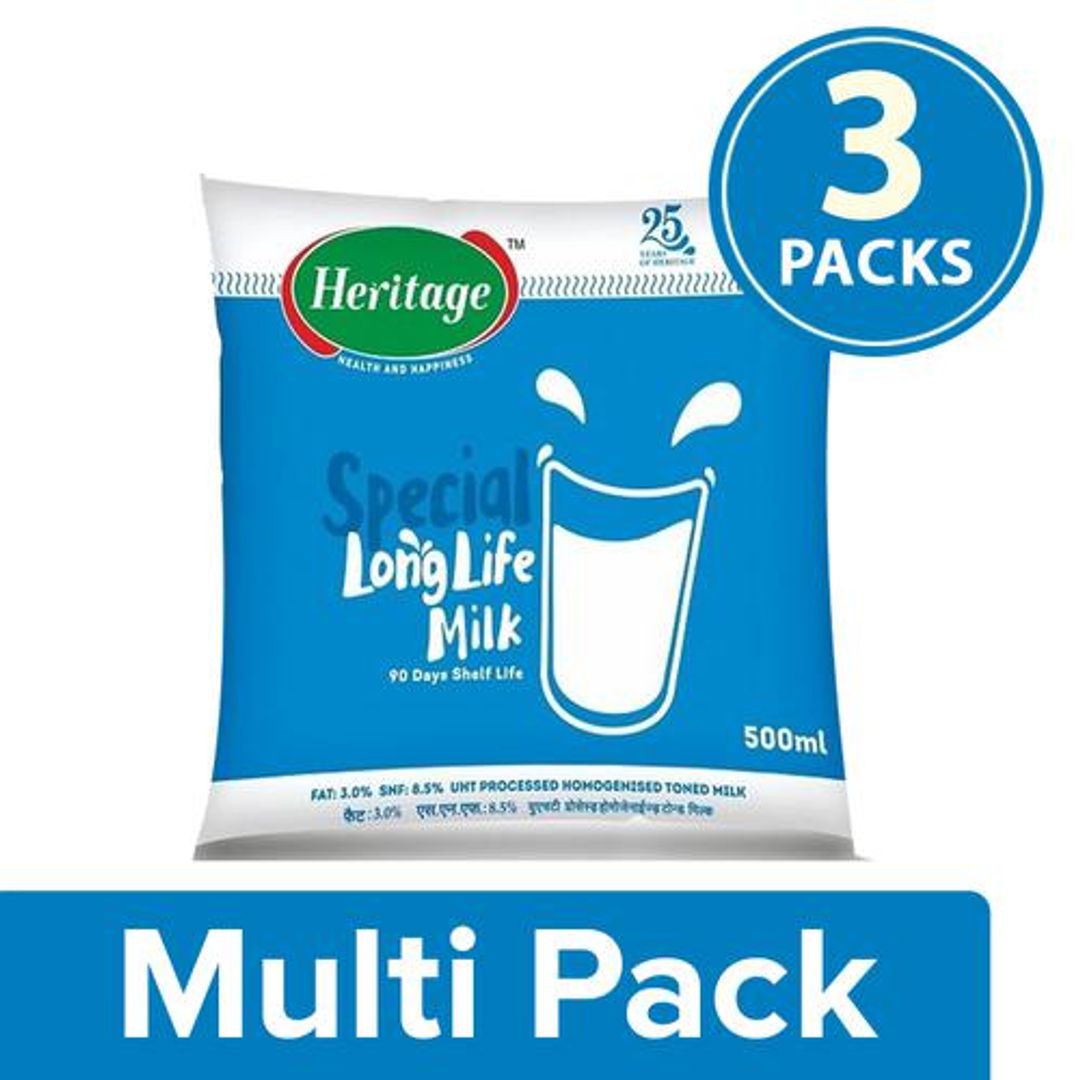 Heritage Toned Milk - Special, 3x500 ml Multipack