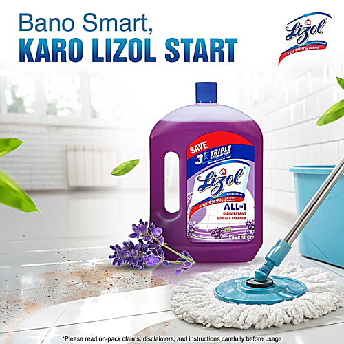 Lizol Disinfectant Surface Cleaner - Lavender, 2x2 L Multipack 