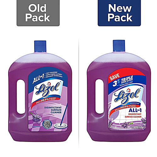Lizol Disinfectant Surface Cleaner - Lavender, 2x2 L Multipack 