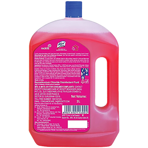 Lizol Disinfectant Surface Cleaner - Floral, 2x2 L Multipack 