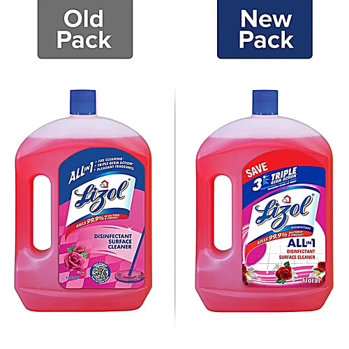 Lizol Disinfectant Surface Cleaner - Floral, 2x2 L Multipack 