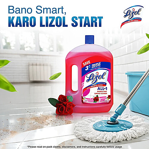 Lizol Disinfectant Surface Cleaner - Floral, 2x2 L Multipack 