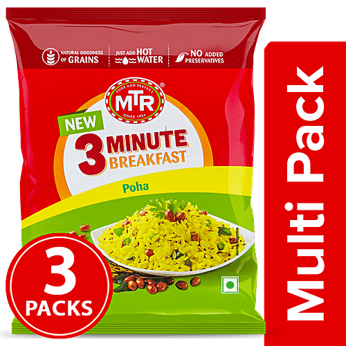 MTR 3 Minute Breakfast - Poha, 3x60 g Multipack 