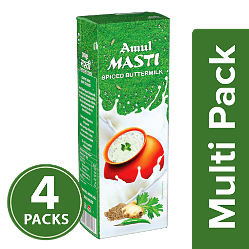 Amul Masti Buttermilk - Spice, 4x200 ml Multipack