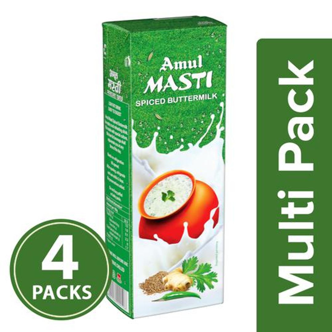 Amul Masti Buttermilk - Spice, 4x200 ml Multipack