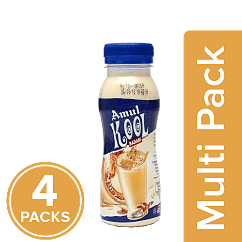 Amul Kool - Badam, 4x200 ml Multipack 