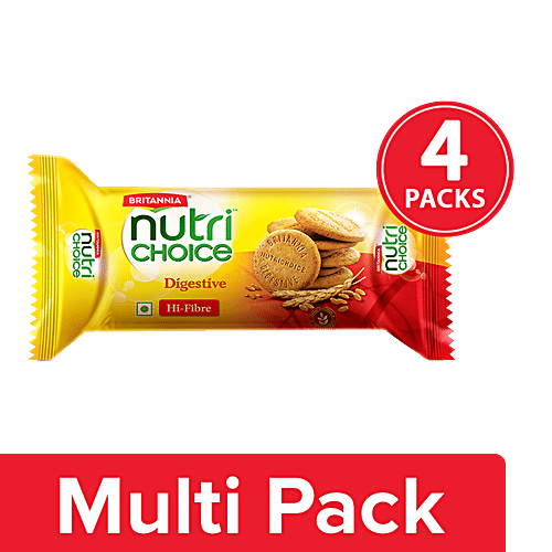 Britannia NutriChoice Digestive High Fibre Biscuits, 4x100 g Multipack 
