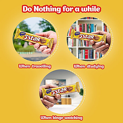 Cadbury 5 Star Chocolate Bar, 2x35.2 g (Multipack) Softer Bar, Made from Sustainably Sourced Cocoa, Indulge in a Chocolatey Delight, Delicious Caramel & Nougat