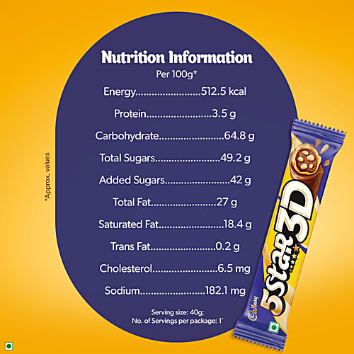 Cadbury 5 Star 3D Chocolate Bar, 2 x 40 g (Multipack) 