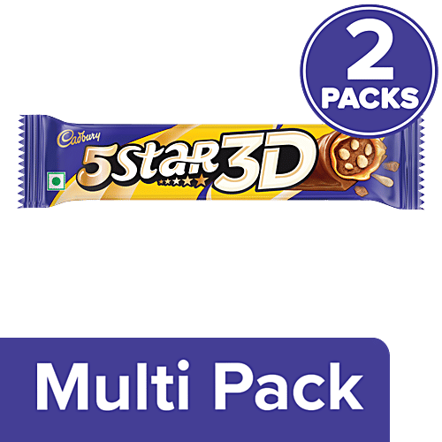 Cadbury 5 Star 3D Chocolate Bar, 2 x 40 g (Multipack) 