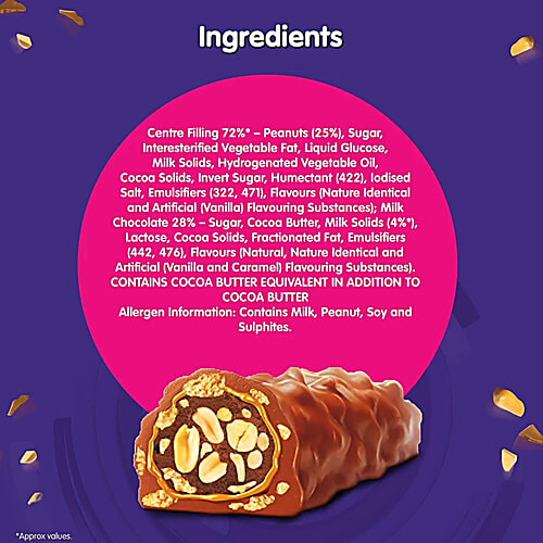 Cadbury Fuse Peanut & Caramel Filled Chocolate Bar, 2x43 g (Multipack) 