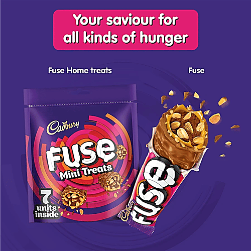 Cadbury Fuse Peanut & Caramel Filled Chocolate Bar, 2x43 g (Multipack) 