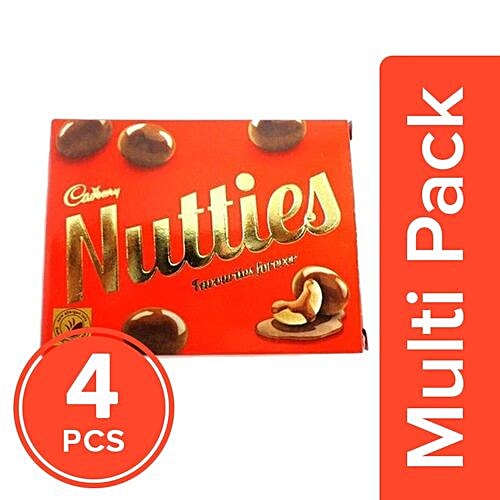 Cadbury Nutties Chocolate Pack, 4x30 g Multipack 