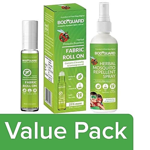 Buy Bodyguard Natural Anti Mosquito Spray 100 ml + Herbal Fabric Roll
