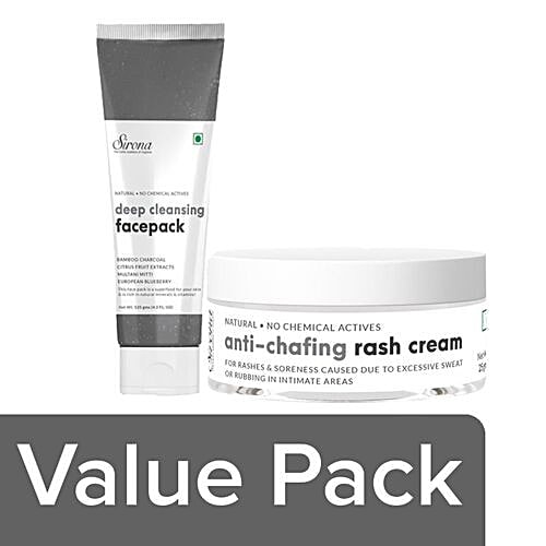 SIRONA Natural Anti Chafing Rash Cream 25G+ Natural Activated Charcoal