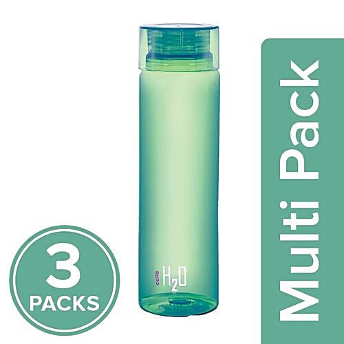 Cello H2O Unbreakable Water Bottle - Green, 3x1 L Multipack 