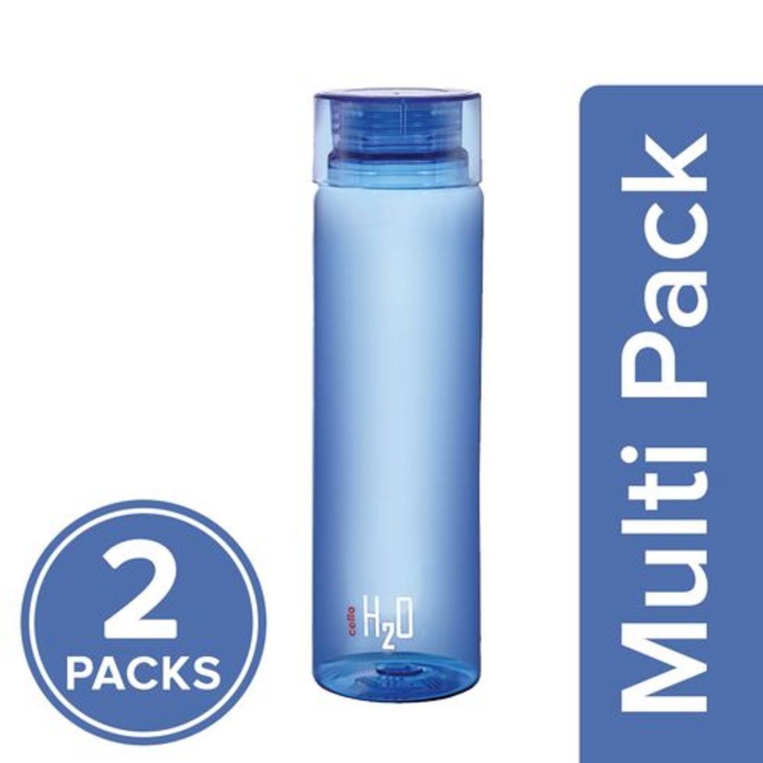 Cello H2O Unbreakable Water Bottle - Blue, 2x1 L Multipack