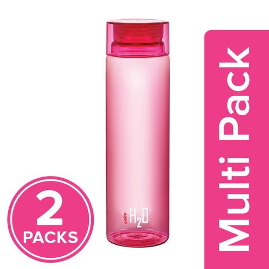 Cello H2O Unbreakable Water Bottle - Pink, 2x1 L Multipack