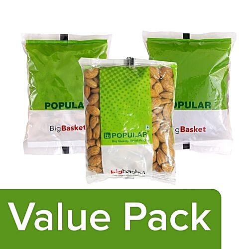 bb Popular Cashew/Kaju Whole 500gm + Raisins Indian 500gm+Almond Californian, Giri 500gm, Combo 3 Items 