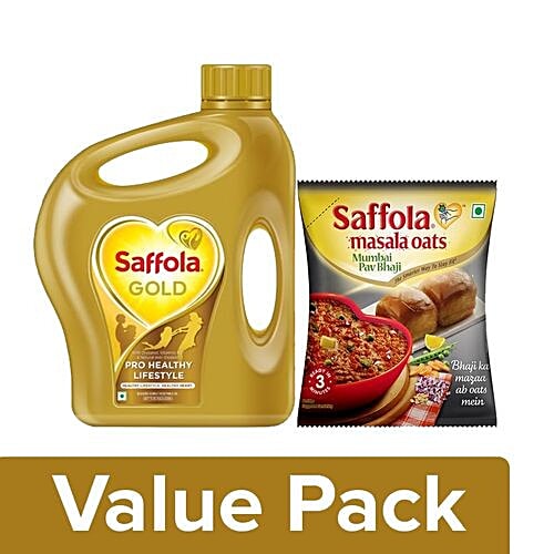 Buy Saffola GoldPro Healthy Lifestyle Edible Oil 2lt Jar+Masala Oats