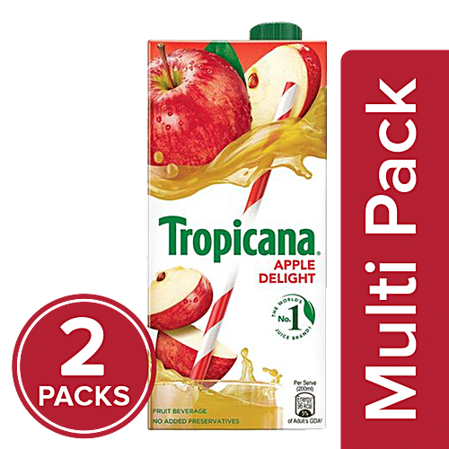 Tropicana Fruit Juice - Apple Delight, 2x1 L Multipack 