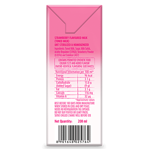 mother dairy Milk Shake - Strawberry, 3x200 ml Multipack 