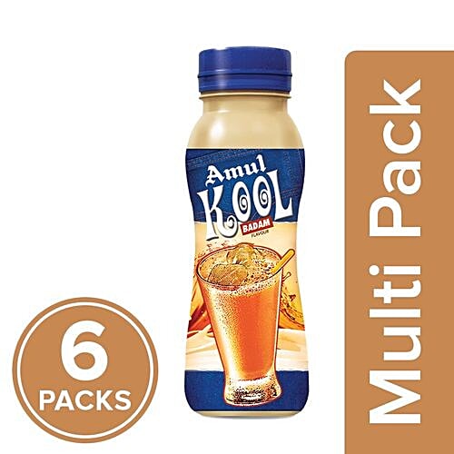 Amul Kool - Badam, 6x200 ml Multipack 