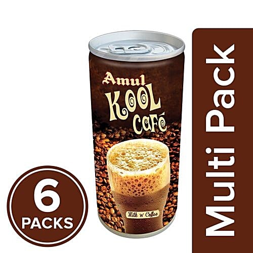 Amul Kool Cafe - Milk & Coffee, 6x200 ml Multipack 