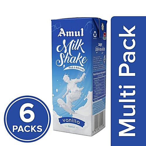 Amul Milkshake - Vanilla, 6x200 ml Multipack 
