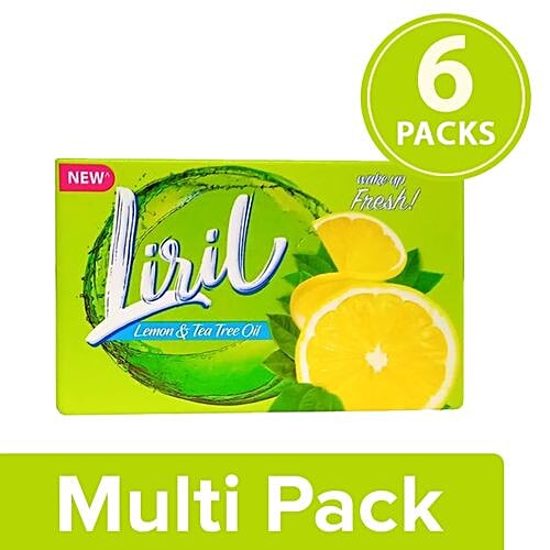 Liril Soap Bar - Lemon & Tea Tree Oil, 6x125 g Multipack 