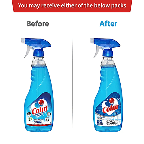Colin Glass & Surface Cleaner Liquid Spray, Regular, 500 ml each (Pack of 3) 