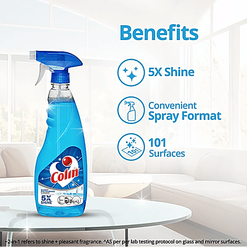 Colin Glass & Surface Cleaner Liquid Spray, Regular, 500 ml each (Pack of 3) 