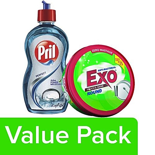 Buy bb Combo Exo Dishwash Bar Round 700 gm + Pril DishwashKraft