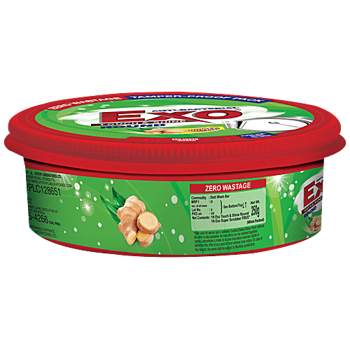 Exo Dish Wash - Round Anti Bacterial Withcyclozan 250 gm + Safal Steel Scrubber 1 pc, Combo 2 Items 