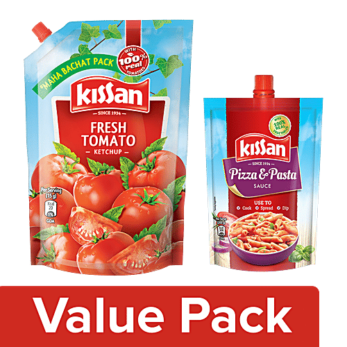 Buy Kissan Fresh Tomato Ketchup 950 gm Pouch + Sauce Pizza & Pasta