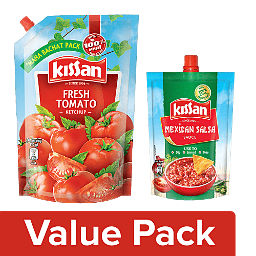 Buy Kissan Fresh Tomato Ketchup 950 gm Pouch + Sauce Mexican Salsa