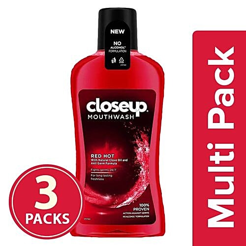 Closeup Red Hot Mouthwash, 3x250 ml (Multipack) 