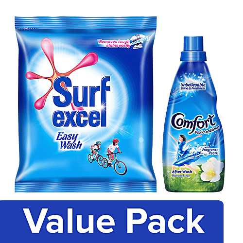 bb Combo Surf Excel Detergent Powder 4kg + Comfort Morning Fresh Fabric Conditioner 860ml, Combo 2 Items 