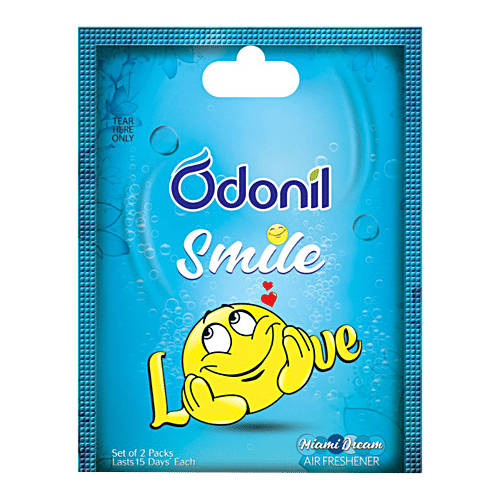 Odonil  Smile Love Bathroom & Car Freshener - Twin Pack, 3x10 g Multipack 